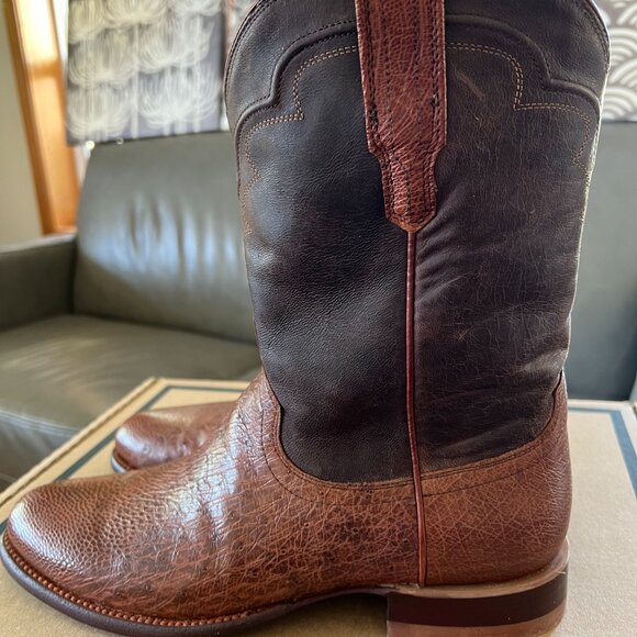 **SOLD**TECOVAS The Wade Men's Russet Smooth Ostrich Roper Boot 11D - Picture 8 of 14